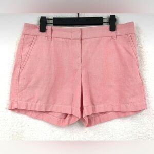 J. J.Crew Womens 6 Pink 4" Chino Shorts Flat Front Mid Rise Pockets 100% Cotton